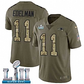 Nike Patriots 11 Julian Edelman Olive Camo Super Bowl LII Salute To Service Limited Jersey Dzhi,baseball caps,new era cap wholesale,wholesale hats